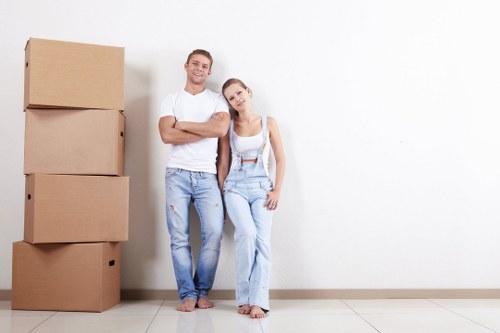 Moving team handling house removals in Maida Vale residential street