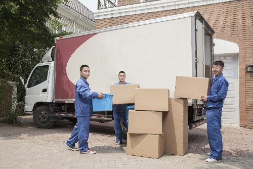 Local removal van parked near Maida Vale mansion blocks