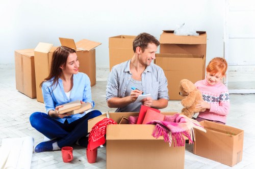 Packing boxes and preparing items for transport