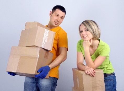 Local office removals vehicle loading business items in Maida Vale