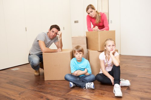 Careful packing of office equipment for a local commercial move