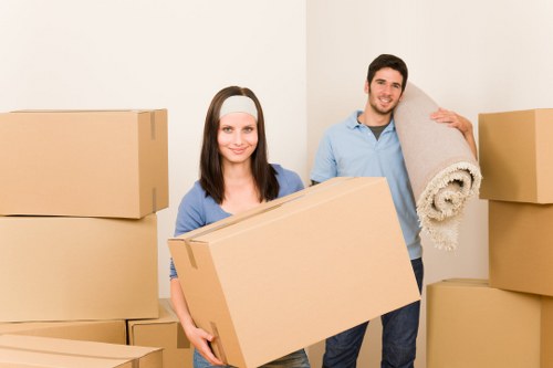Organised moving boxes in a Maida Vale property